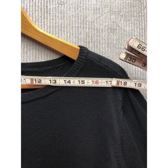 Lane Bryant Sweater Size 22/24 Black Laser Cut Floral Embroidered Hem - Picture 8 of 13